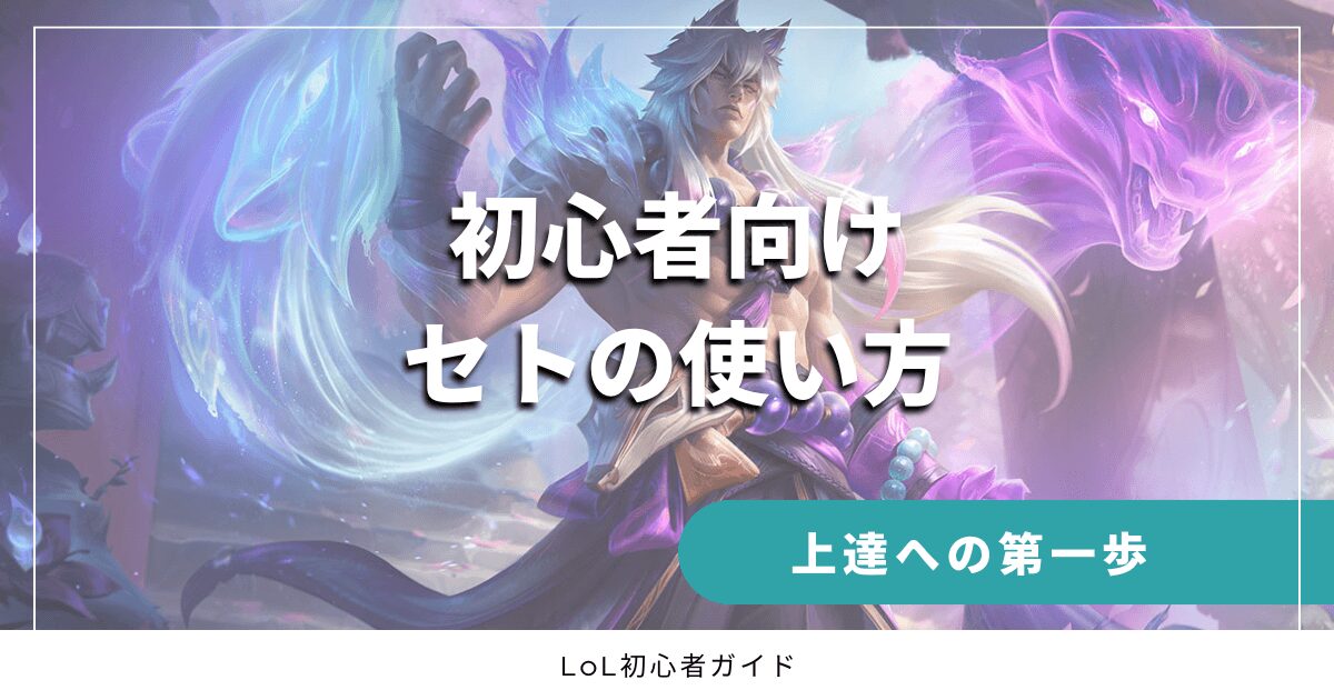 初心者向けセトの使い方　上達への第一歩　LoL初心者ガイド